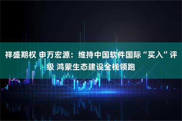 祥盛期权 申万宏源：维持中国软件国际“买入”评级 鸿蒙生态建设全栈领跑