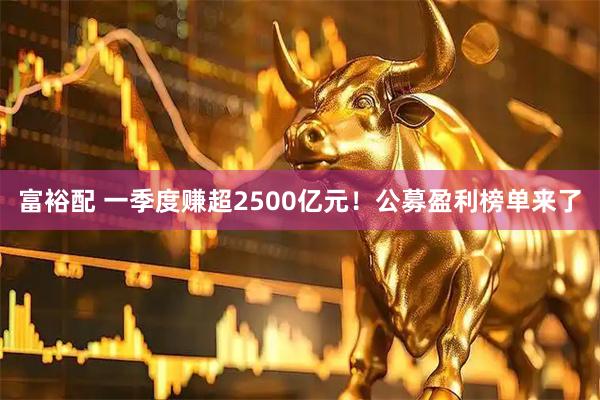 富裕配 一季度赚超2500亿元！公募盈利榜单来了